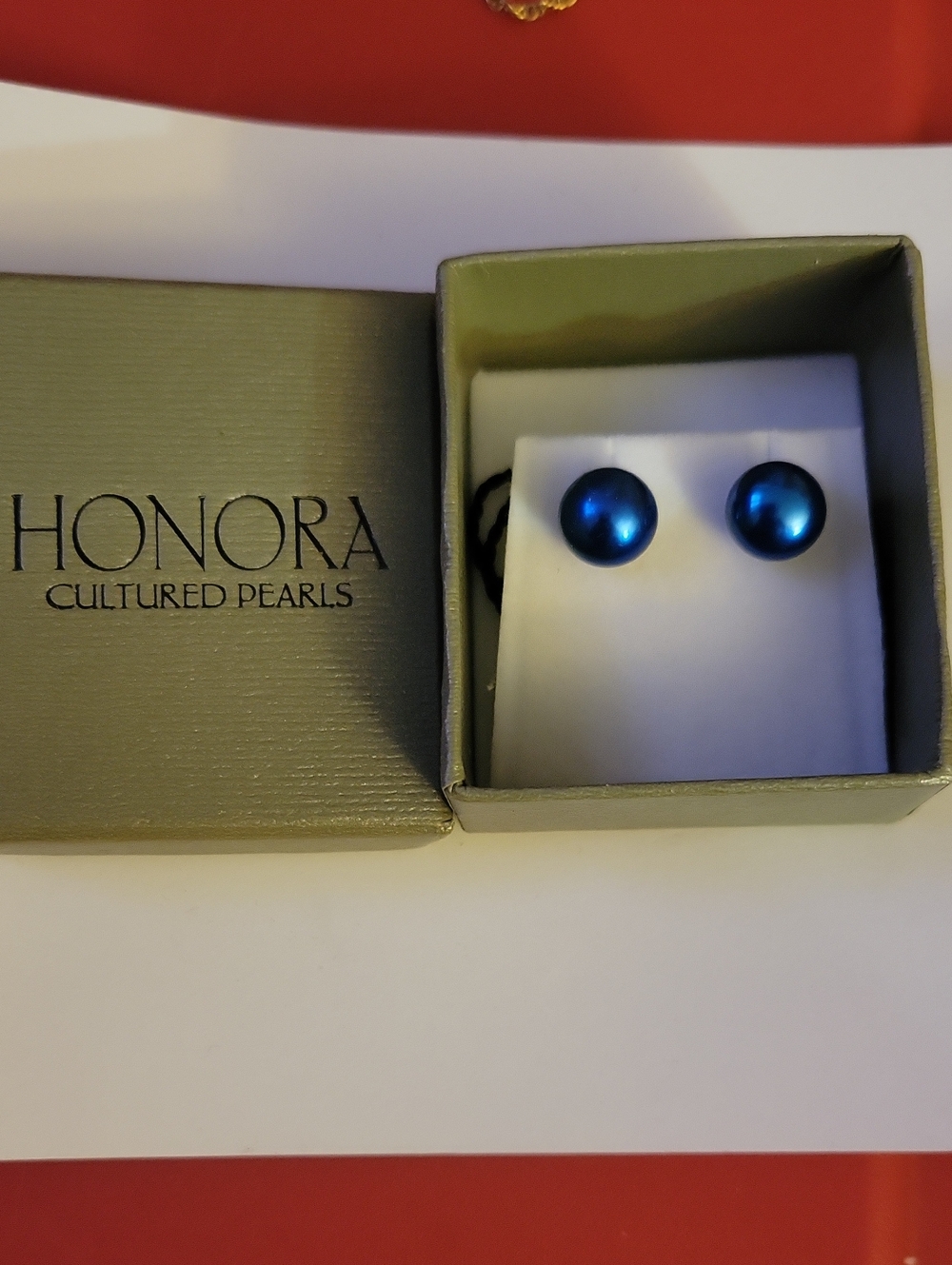 Honora Metallic Blue Cultured Pearl Stud Earrings